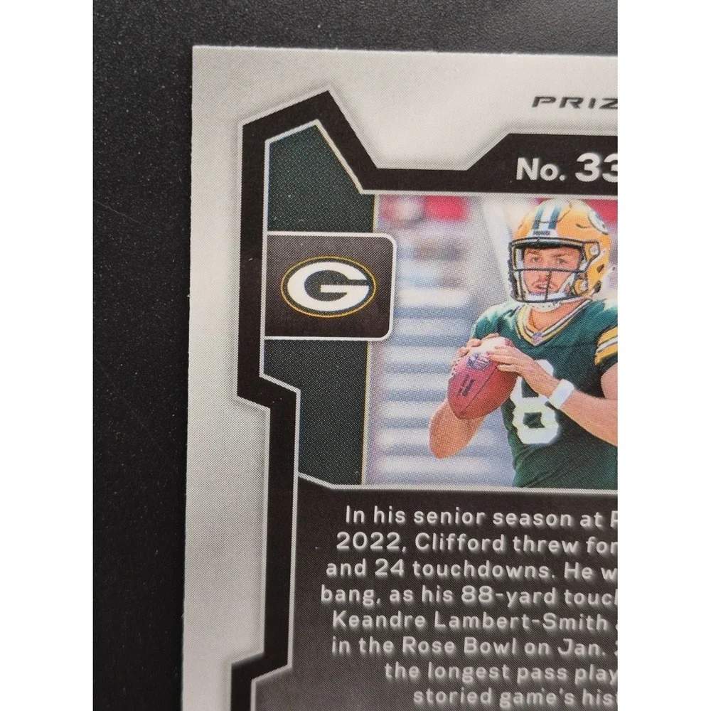 2023 Panini Prizm Sean Clifford‎ #338 Rookies Purple Pulsar Prizm (RC) Packers